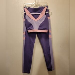 2 Piece Pop Fit Purple and Pink Activewear Set L Top XL bottoms